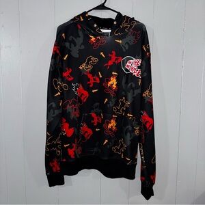 AOP Embroidered Space Jam Hoodie Fat Guap Mens L Down The Rabbit Hole RARE!!